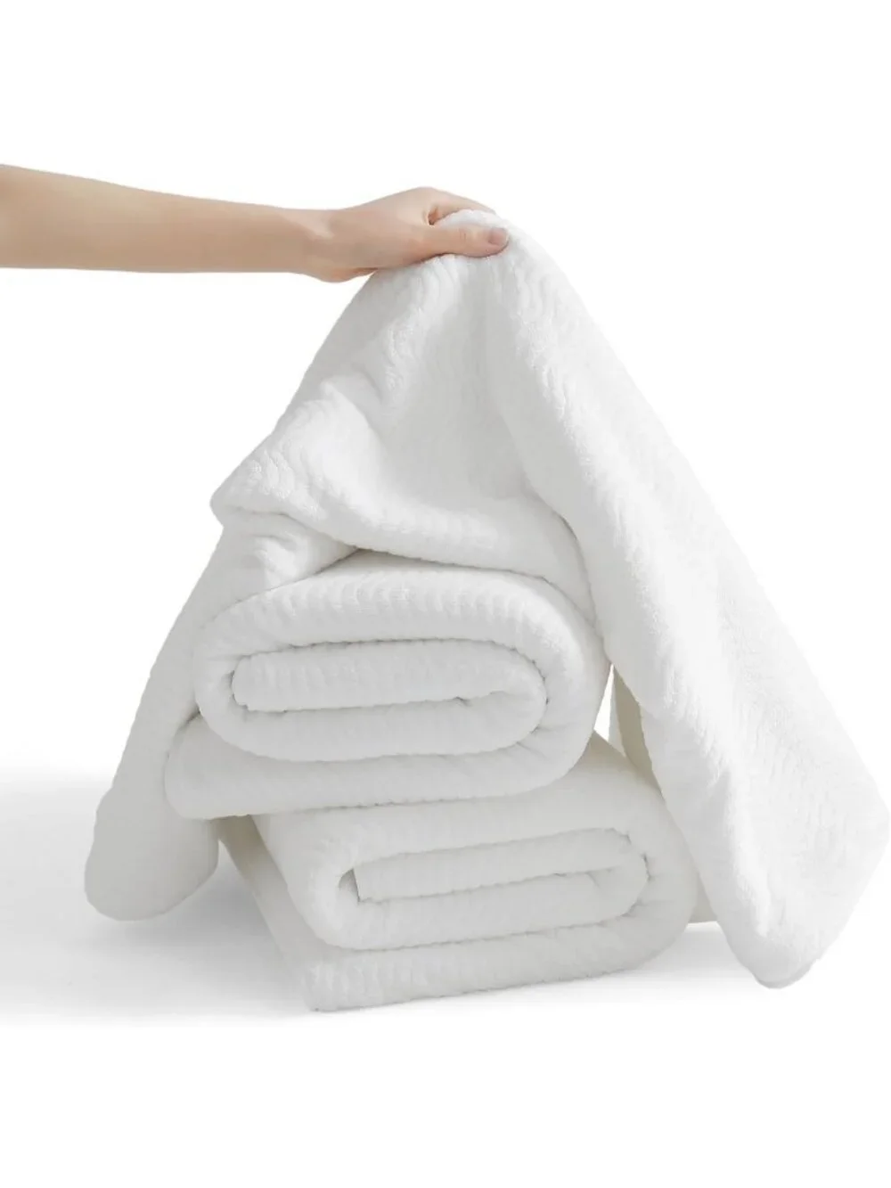 8-Piece Ultra Soft White Bath Towel Set | 2 Large Sheets, 2 Hand Towels, 4